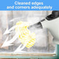Yellow microfiber mop pad cleaning corners under steam, replacement attachment