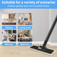 Steam mop with flat white microfiber pad featuring a yellow stripe