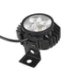 2-in-1 LED scooter headlight with round clear lens and black heat-sink style casing