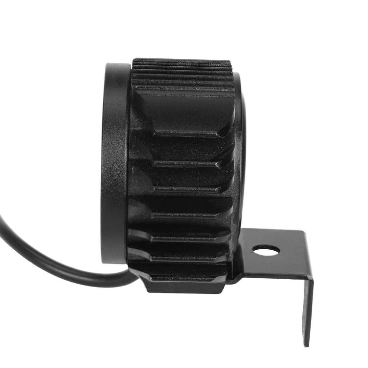 2-in-1 LED scooter headlight side view of black mounting bracket and vented housing