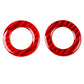 Red carbon-fiber style circular stickers with round cutout for rear reading lights (2-pack)