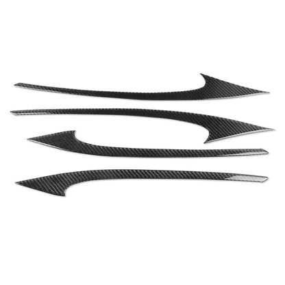 Triangular car door panel sticker set, carbon-fiber look in black pieces