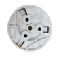 White round base mount bracket underside with mounting slots and screw points
