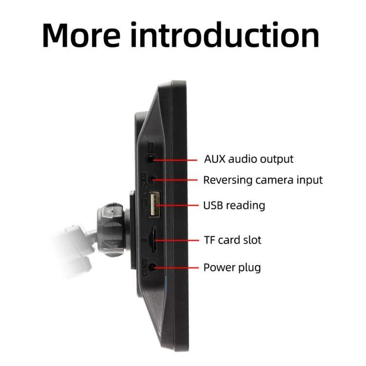Car screen monitor rear panel with AUX, reversing camera, USB, TF and power ports