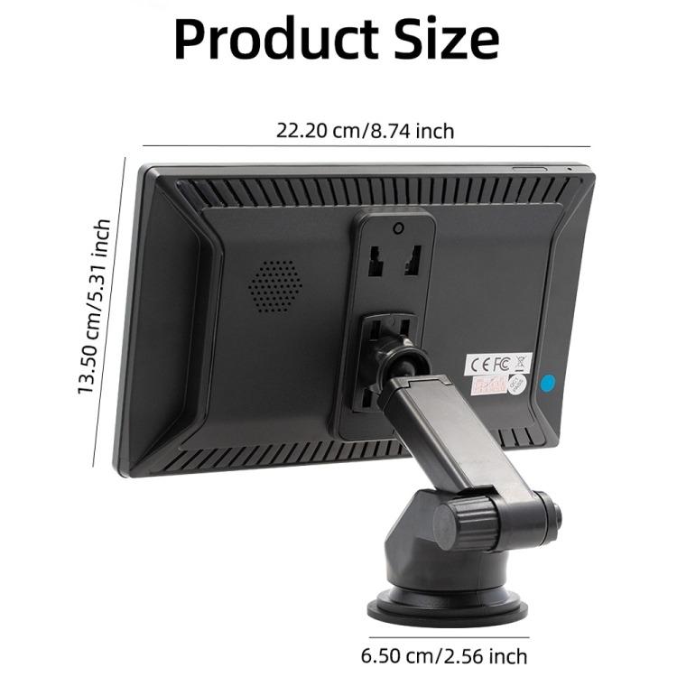 Portable car screen monitor with stand mount and rear camera connection port