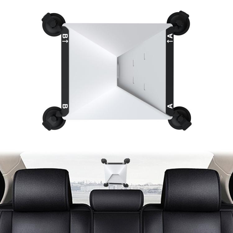 White metal satellite holder with four black suction cups and slanted mount base