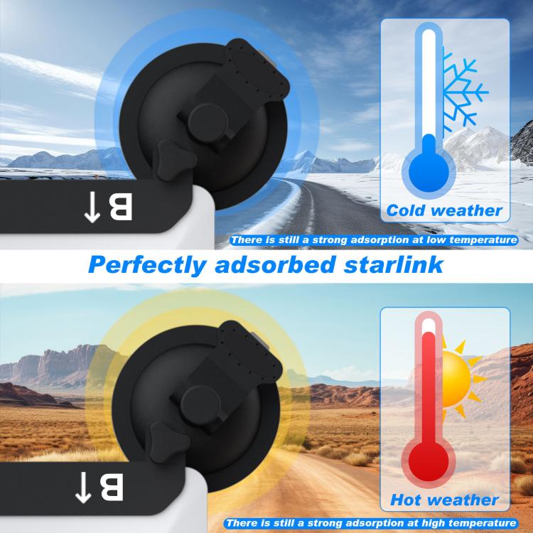 Black suction cup mount component with circular base for satellite holder