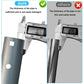 Close-up of metal pole thickness gauge on mounting bracket