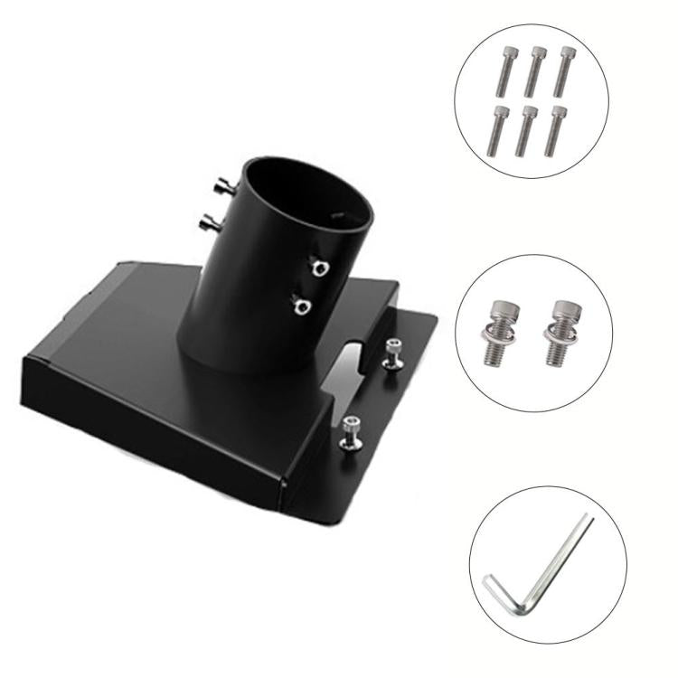 Triangular mounting bracket base with black tube plus included bolts and L hex tool