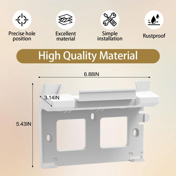 S6880 ABS wall-mount bracket with center slot and mounting holes, 6.88 in wide