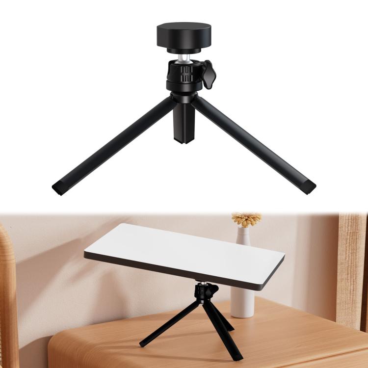 Black tripod with gimbal adapter and three foldable legs