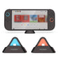 Black charging dock for handheld console on base, with included cradle pieces