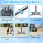 Installation kit for outdoor mounting bracket with adapter, pipe poles, screws, and base plate