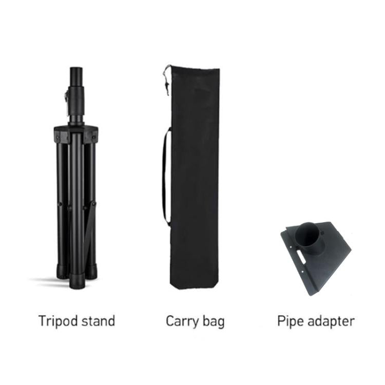 Tripod stand kit with carry bag and pipe adapter bracket