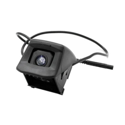 Car reversing camera with square dark housing and side cable lead