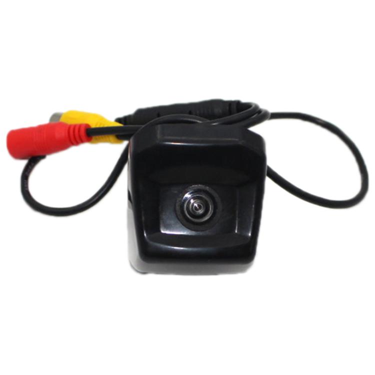Car reversing camera with black housing, central lens, and wired cable leads