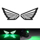 Pair of wing-shaped LED marker lights with green glowing stripes