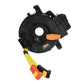 Automotive clock spring reel with yellow wiring and orange latch connector