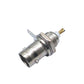 Gold-plated BNC female socket, chrome metal body with front bayonet-style port
