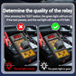Relay tester showing red faulty vs green good indicator lights with on-device test controls