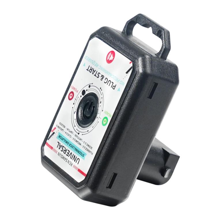 Universal steering lock emulator angled view with control panel and ready light
