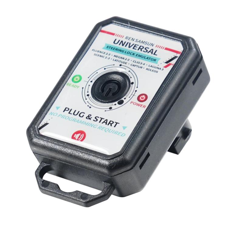 Universal steering lock emulator front view with plug & start and power button