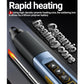 Portable digital soldering iron with control buttons and heated tip core vents detail