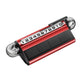 Red temporary parking sign with rotating number dial and solar LED light