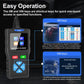 OBD2 scanner with I/M and VIN shortcut keys and status button controls