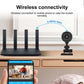 Black fisheye wide-angle lens on desktop stand, small adjustable base