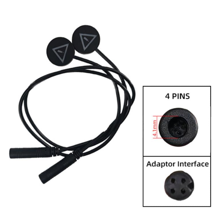 Blind spot auxiliary lens light cable set with 4 pin connector and two round indicators