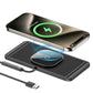 Black charging pad set with wireless phone pad and USB cable connectors
