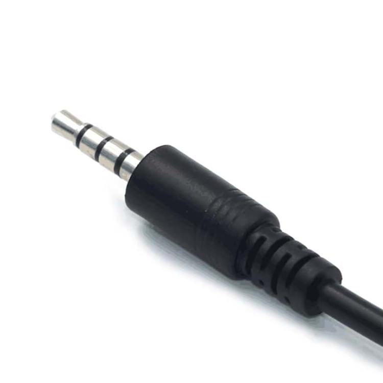 Black 3.5mm male plug with metal tip connector end