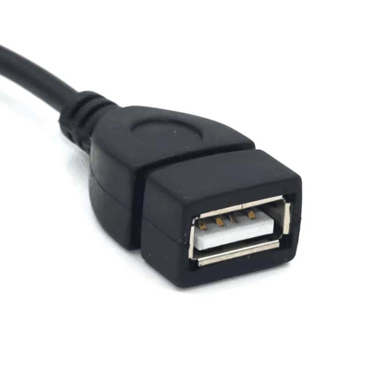 Black USB 2.0 female connector plug end