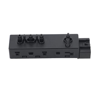 Black car seat control switch module with four screw terminals and side connector