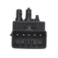 Black car seat control switch with multi-pin connector and two raised posts