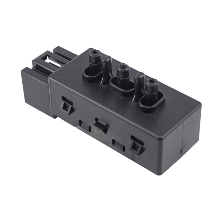 Car seat control switch module with side housing and spring-loaded pin sockets