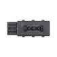 Car seat control switch module with three circular terminals on front face