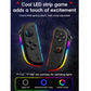 Pair of black split controllers with colorful RGB LED light strips