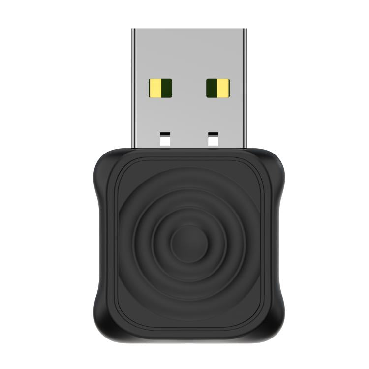 Black wireless CarPlay/Android Auto adapter with USB plug and small status lights