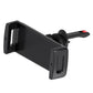 Car air vent phone holder with locking side arms and spring mount, black