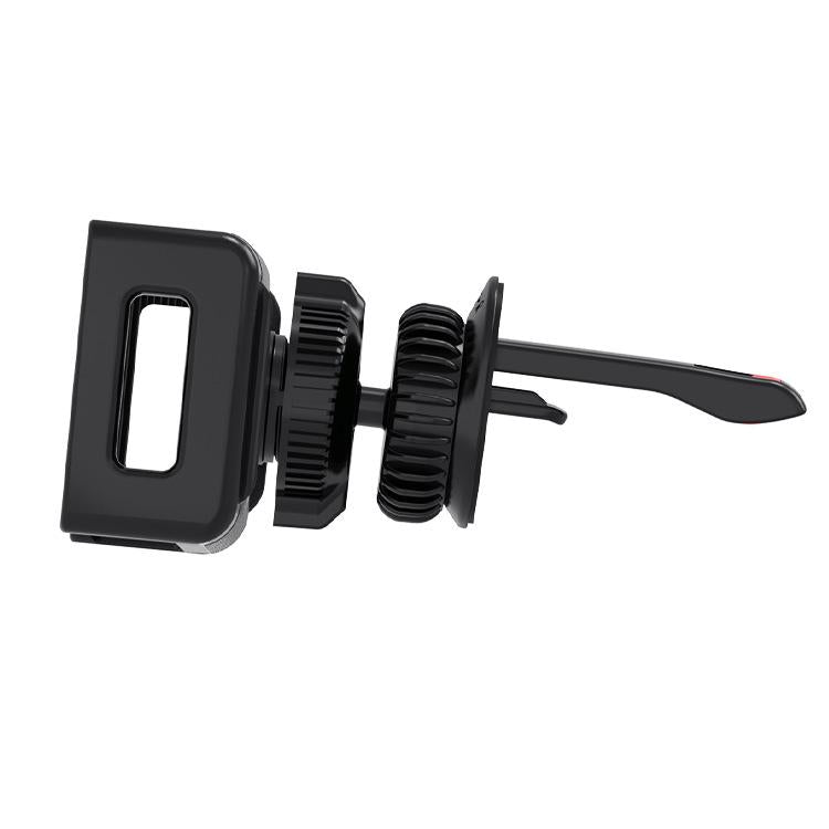 Car air vent phone holder clamp components with dual lock rings, black