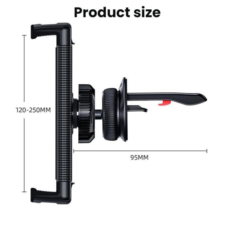 Car air vent phone holder with adjustable support arms, black