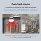 Wireless infrared doorbell receiver with speaker grille, doorbell mode sound illustrations