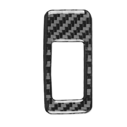 Black carbon-fiber style trunk switch decorative sticker with rectangular cutout
