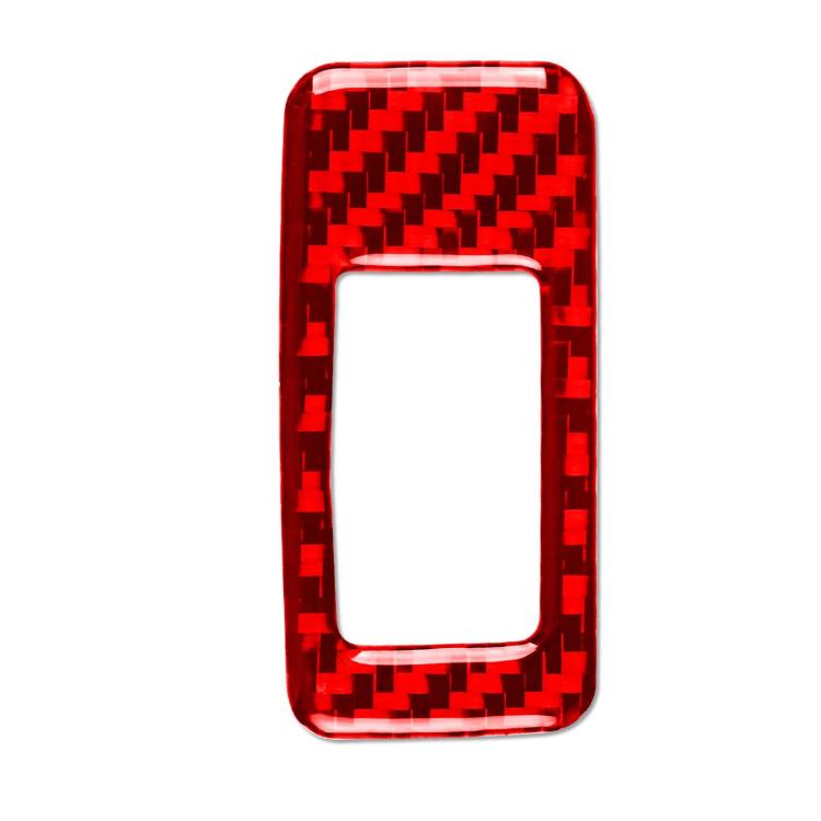 Red carbon-fiber style trunk switch decorative sticker with rectangular cutout