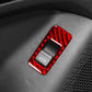 Red carbon-fiber trunk switch decorative sticker around a push-button