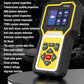 TP02 engine diagnostic tester close-up, touchscreen display with system icons and buttons