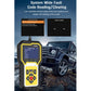 TP02 engine diagnostic tester showing system read/clear codes menu and OK buttons