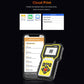 TP02 engine diagnostic tester beside cloud print and fault code result screen